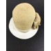 Vintage August 's Hat Gold Cream Flowers 100% Paper Brim Feminine Clean  eb-68854952